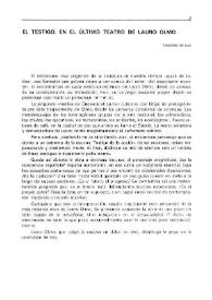 El testigo, en el último teatro de Lauro Olmo / Leopoldo de Luis | Biblioteca Virtual Miguel de Cervantes