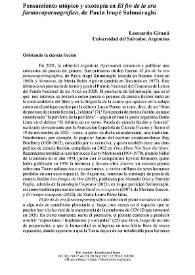Pensamiento utópico y exotopía en "El fin de la era farmacopornográfica" de Paula Irupé Salmoiraghi / Leonardo Graná | Biblioteca Virtual Miguel de Cervantes