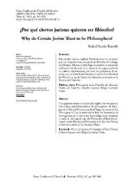 ¿Por qué ciertos juristas quieren ser filósofos?  / Rafael Ramis Barceló | Biblioteca Virtual Miguel de Cervantes