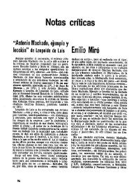 "Antonio Machado, ejemplo y lección" de Leopoldo de Luis / Emilio Miró | Biblioteca Virtual Miguel de Cervantes
