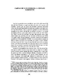Cartas de Luis Cernuda a Edward Sarmiento   / James Valender | Biblioteca Virtual Miguel de Cervantes