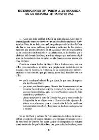 Interrogantes en torno a la dinámica de la historia en Octavio Paz  / José Vila Selma   | Biblioteca Virtual Miguel de Cervantes
