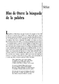 Blas de Otero: la búsqueda de la palabra  / Armando López Castro   | Biblioteca Virtual Miguel de Cervantes