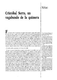 Cristóbal Serra, un vagabundo de la quimera / Luis M. Fernández Ripoll | Biblioteca Virtual Miguel de Cervantes