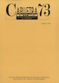 Caplletra: Revista Internacional de Filologia. Núm. 73, tardor 2022 | Biblioteca Virtual Miguel de Cervantes