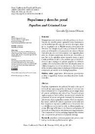 Populismo y derecho penal  / Gonzalo Quintero Olivares | Biblioteca Virtual Miguel de Cervantes
