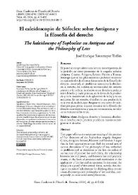El caleidoscopio de Sófocles: sobre Antígona y la filosofía del derecho / José Enrique Sotomayor Trelles | Biblioteca Virtual Miguel de Cervantes