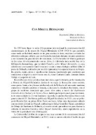 Con Miguel Hernández / Francisco Javier Díez de Revenga, Mariano de Paco | Biblioteca Virtual Miguel de Cervantes