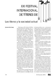 XXI Festival Internacional de Títeres de Bilbao. Los títeres y la sociedad actual / Concha de la Casa | Biblioteca Virtual Miguel de Cervantes