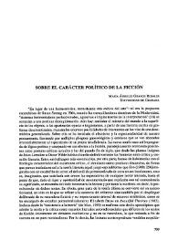 Sobre el carácter político de la ficción  / María Angeles Grande Rosales  | Biblioteca Virtual Miguel de Cervantes