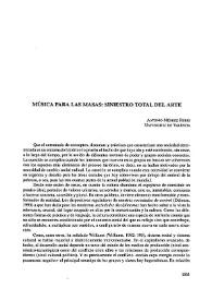 Música para las masas: siniestro total del arte  / Antonio Méndez Rubio  | Biblioteca Virtual Miguel de Cervantes