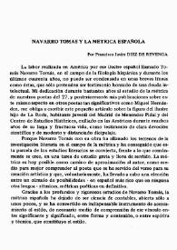 Navarro Tomás y la métrica española / Francisco Javier Díez de Revenga | Biblioteca Virtual Miguel de Cervantes