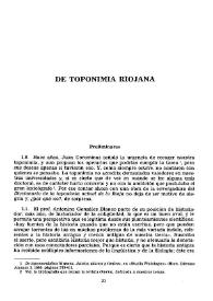 Prólogo: "De toponimia riojana" / Manuel Alvar | Biblioteca Virtual Miguel de Cervantes