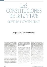 Las constituciones de 1812 y 1978 (ruptura y continuidad / Joaquín Varela Suanzes-Carpegna | Biblioteca Virtual Miguel de Cervantes