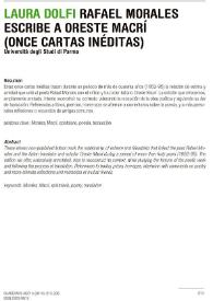 Rafael Morales escribe a Oreste Macrí (once cartas inéditas) / Laura Dolfi | Biblioteca Virtual Miguel de Cervantes