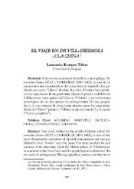 El viaje en "De Villahermosa a la China" / Leonardo Romero Tobar | Biblioteca Virtual Miguel de Cervantes