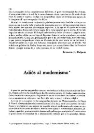 Adiós al modernismo  / Miguel Manrique | Biblioteca Virtual Miguel de Cervantes