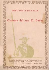 Crónica del Rey Don Pedro: selección / Pero López de Ayala ; prólogo de Guillermo Díaz Plaja | Biblioteca Virtual Miguel de Cervantes