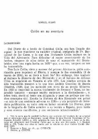Colón en su aventura / Manuel Alvar | Biblioteca Virtual Miguel de Cervantes