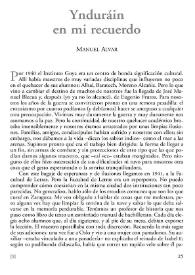 Ynduráin en mi recuerdo / Manuel Alvar | Biblioteca Virtual Miguel de Cervantes