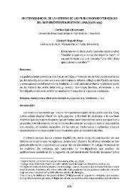 Un esbozo inicial de la historia de las publicaciones periódicas del movimiento feminista de Lima (1978-1995) / Daniela Dulce Mostacero, Elizabeth Toguchi Kayo | Biblioteca Virtual Miguel de Cervantes
