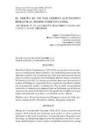 El diseño de un parlamento alternativo durante el Trienio Constitucional / Ignacio Fernández Sarasola | Biblioteca Virtual Miguel de Cervantes