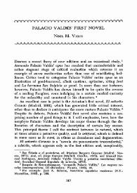 Palacio Valdés' First Novel / Noël M. Valis | Biblioteca Virtual Miguel de Cervantes
