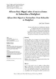 Alfonso Ruiz Miguel sobre el nacionalismo: de Kokoschka a Modigliani  / José Juan Moreso | Biblioteca Virtual Miguel de Cervantes