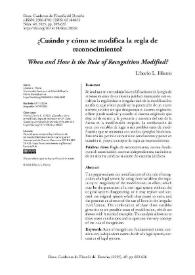 ¿Cuándo y cómo se modifica la regla de reconocimiento?  / Liborio L. Hierro
 | Biblioteca Virtual Miguel de Cervantes