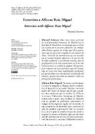 Entrevista a Alfonso Ruiz Miguel  / Manuel Atienza | Biblioteca Virtual Miguel de Cervantes