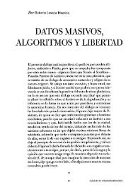 Datos masivos, algoritmos y libertad / Por Roberto Losada Maestre | Biblioteca Virtual Miguel de Cervantes