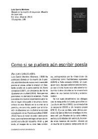 Como si se pudiera aún escribir poesía / Por Juan Carlos Abril | Biblioteca Virtual Miguel de Cervantes