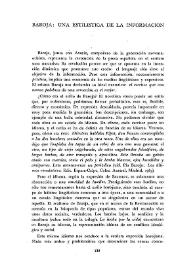 Baroja: una estilística de la información   / Rafael Soto Vergés   | Biblioteca Virtual Miguel de Cervantes
