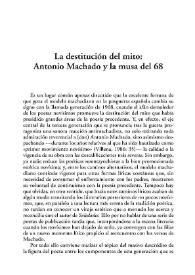 La destitución del mito: Antonio Machado y la musa del 68 / Araceli Iravedra | Biblioteca Virtual Miguel de Cervantes