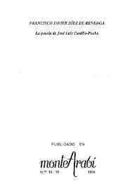 La poesía de José Luis Castillo-Puche / Francisco Javier Díez de Revenga | Biblioteca Virtual Miguel de Cervantes
