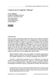 Context and Linguistic Change / Josep Martines, Susana Rodríguez, Jordi M. Antolí | Biblioteca Virtual Miguel de Cervantes