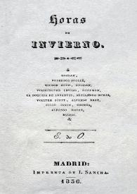 Horas de invierno. Tomo segundo / E. de O. | Biblioteca Virtual Miguel de Cervantes
