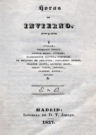 Horas de invierno. Tomo tercero / E. de O. | Biblioteca Virtual Miguel de Cervantes