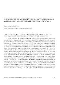 El proyecto de mediación de la Santa Sede como alternativa a la Guerra de Sucesión española / David Martín Marcos | Biblioteca Virtual Miguel de Cervantes