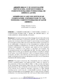Andrés Bello y su codificación republicana. Contribuciones al constitucionalismo fundacional de América Latina / Diego Romero Castro | Biblioteca Virtual Miguel de Cervantes