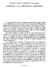 Jakobson y la semiótica literaria / Miguel Ángel Garrido Gallardo | Biblioteca Virtual Miguel de Cervantes